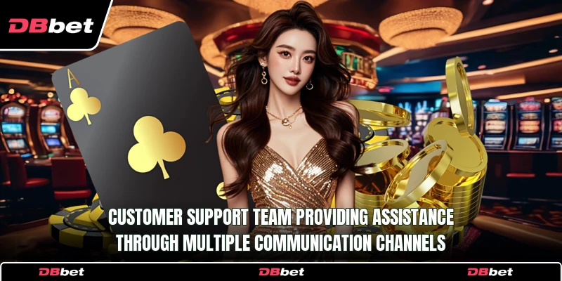 Customer support team providing assistance through multiple communication channels