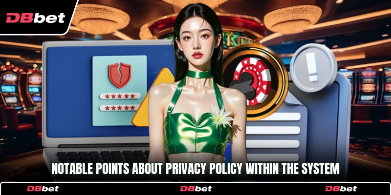 Notable points about Privacy Policy within the system